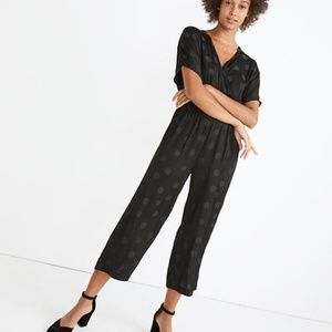 Madewell Wrap-Front Jumpsuit in Dot Jacquard